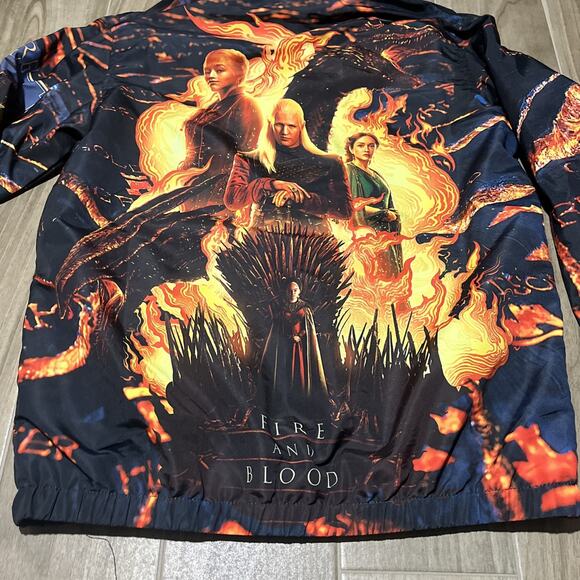 Game Of Thrones House Of The Dragon Windbreaker Jacket Mens Medium Members Only - Picture 10 of 12